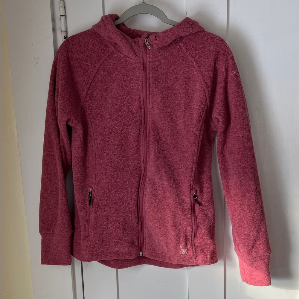 Spyder pink women’s fleece zip up hoodie